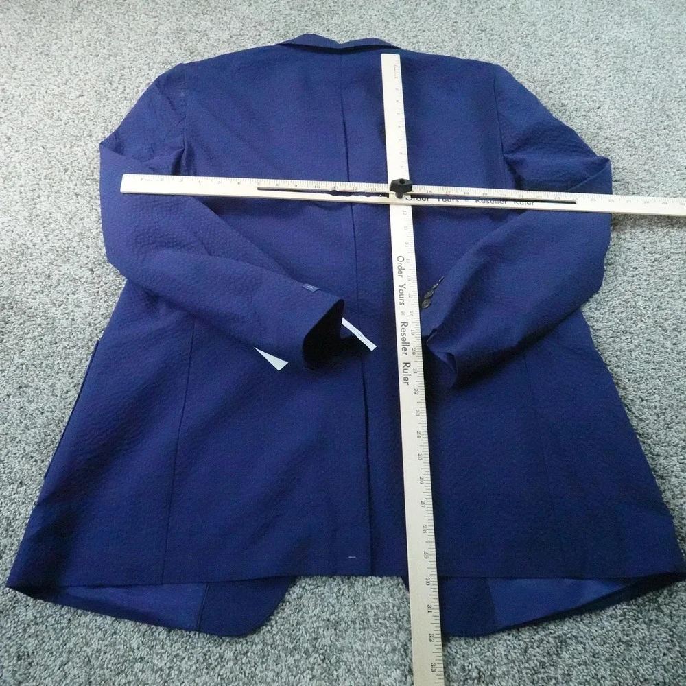 NEW Stafford Blazer Mens 48R Blue Seersucker Unstructured Sport Coat Suit Jacket